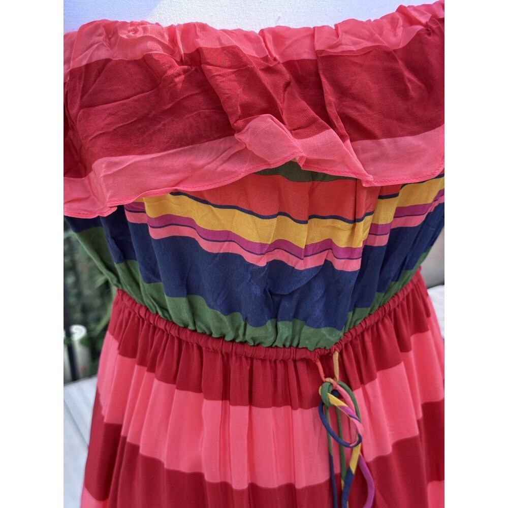 FARM Rio Mixed Stripes Strapless Maxi Dress Size M NWT Multicolor MSRP 245 - Picture 3 of 16